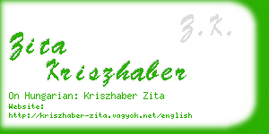 zita kriszhaber business card